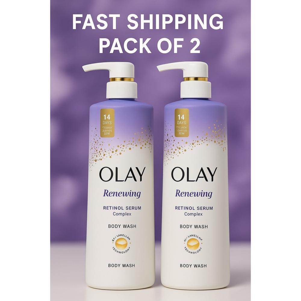 2 Pack Olay Renewing Retinol Serum Complex Body‎ Wash Hydrating B3